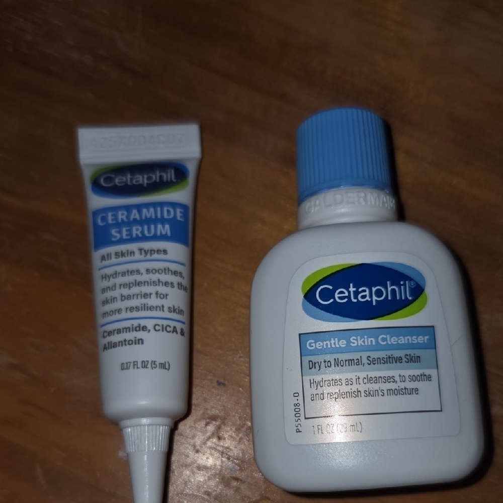 🍀 Cetaphil Gentle Skin Cleanser and Ceramide Serum Sample Set NEW